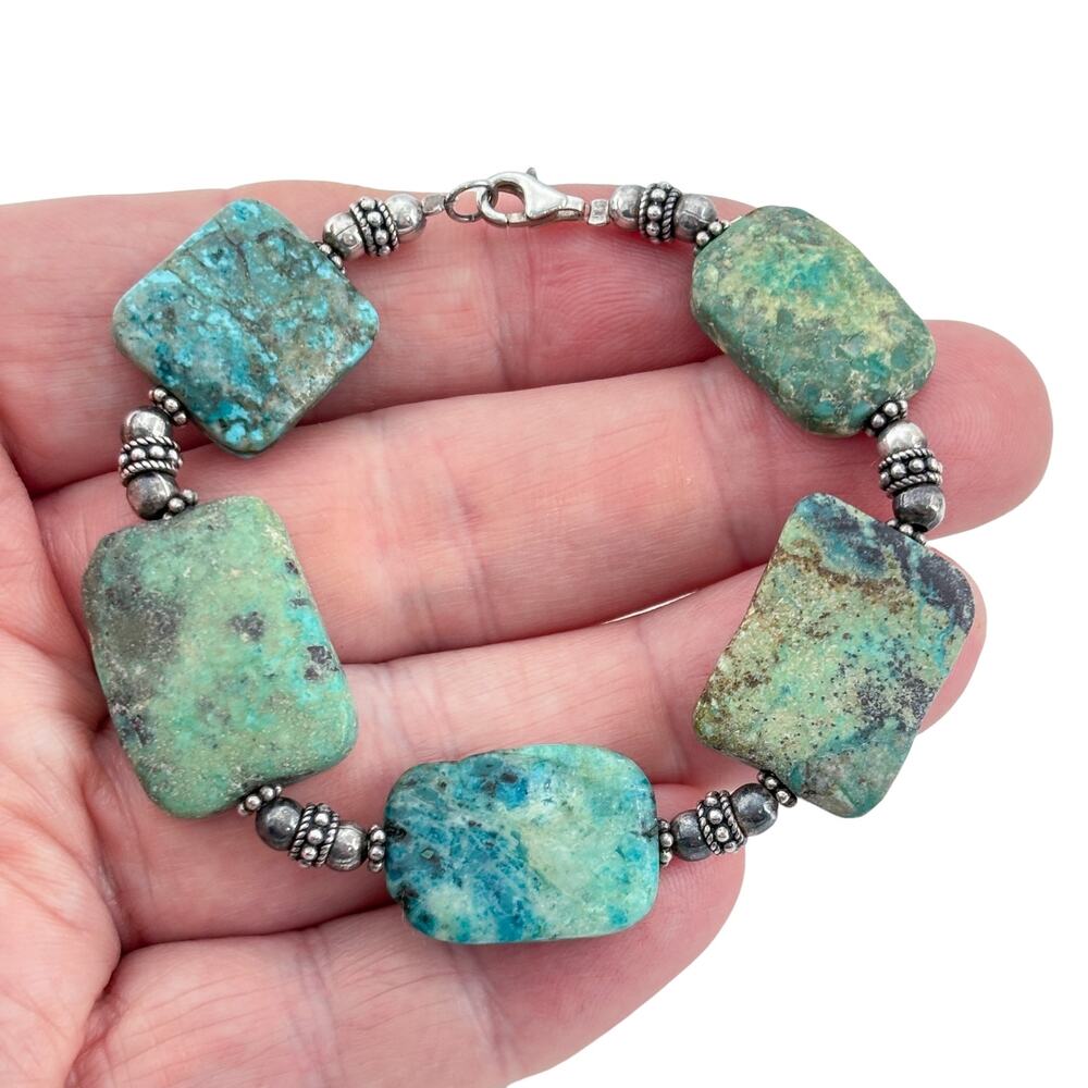 Vintage Sterling Silver 925 Turquoise Bracelet 7"